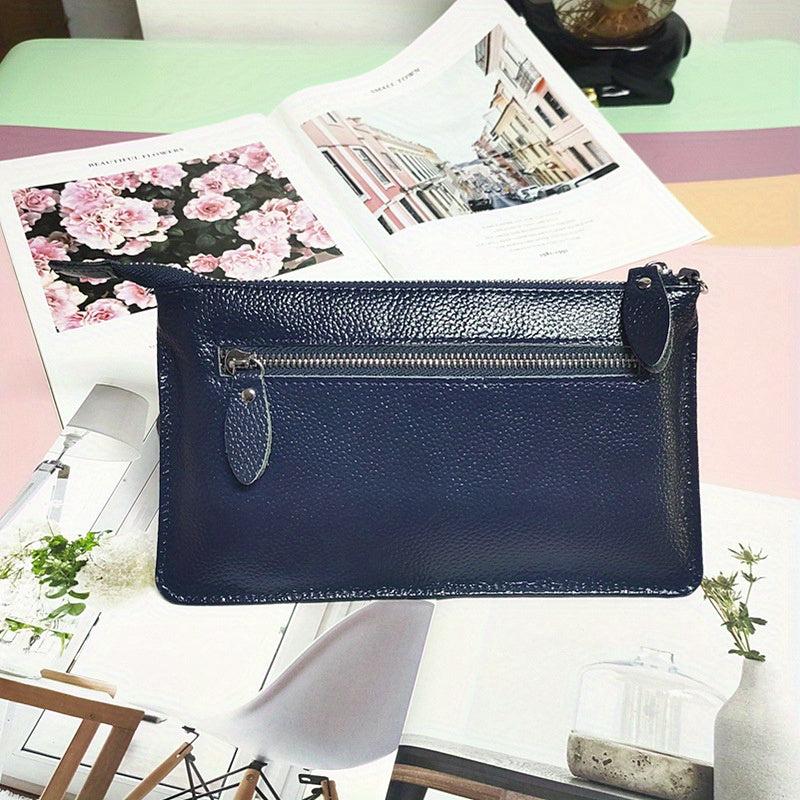 Minimalist Slim Shoulder Bag Solid Zipper Coin Purse