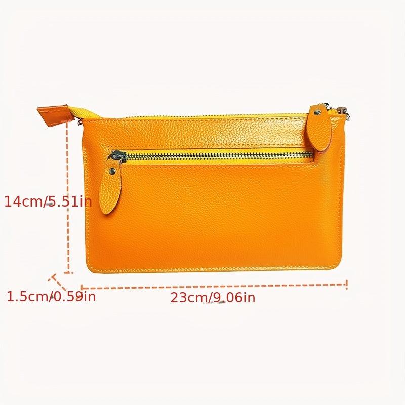 Minimalist Slim Shoulder Bag Solid Zipper Coin Purse