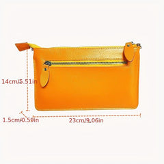 Minimalist Slim Shoulder Bag Solid Zipper Coin Purse