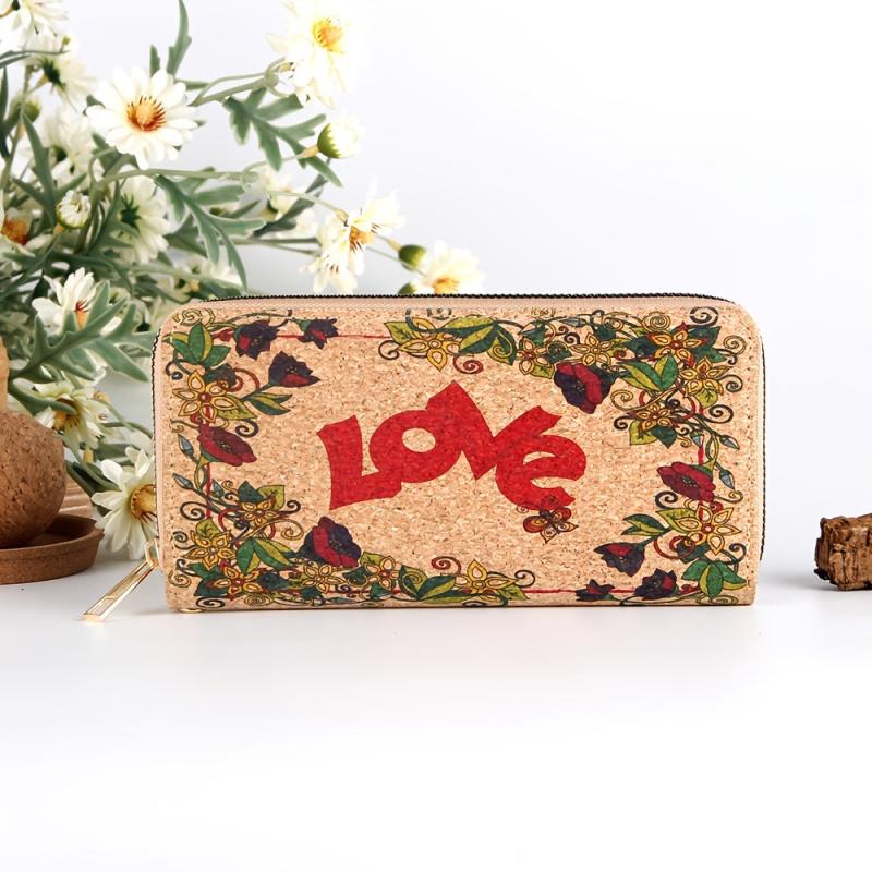 Ethnic Print Mini Long Wallet Zipper Clutch Purse Wristlet Bag