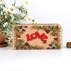Ethnic Print Mini Long Wallet Zipper Clutch Purse Wristlet Bag