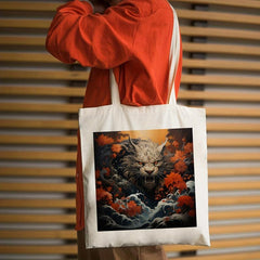 Cartoon Fierce Animal Pattern Canvas Shoulder Bag