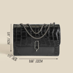 Crocodile Pattern Shoulder Bag Women's Chain Purse