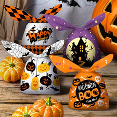50PCS Halloween Pumpkin Packing Bag for Trick Or Treat Candy Storage