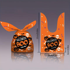 50PCS Halloween Pumpkin Packing Bag for Trick Or Treat Candy Storage