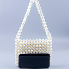 Stylish Acrylic Beaded Handbag Square Satchel Shoulder Purse