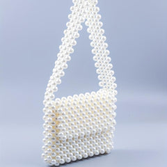 Stylish Acrylic Beaded Handbag Square Satchel Shoulder Purse