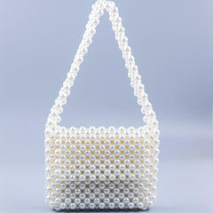 Stylish Acrylic Beaded Handbag Square Satchel Shoulder Purse