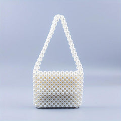 Stylish Acrylic Beaded Handbag Square Satchel Shoulder Purse