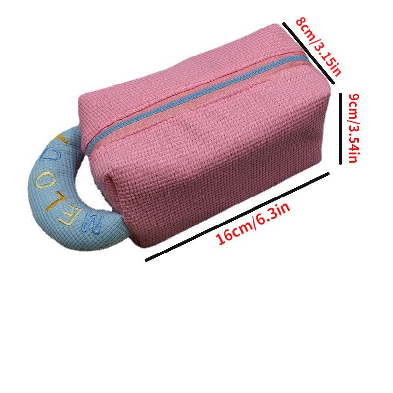 Waffle Makeup Bag Portable Students Pencil Case Candy Travel Storage Bag