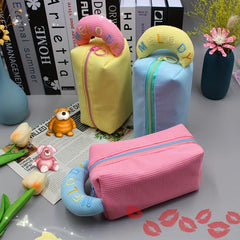 Waffle Makeup Bag Portable Students Pencil Case Candy Travel Storage Bag