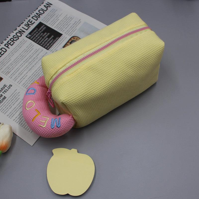 Waffle Makeup Bag Portable Students Pencil Case Candy Travel Storage Bag