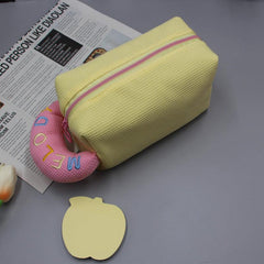 Waffle Makeup Bag Portable Students Pencil Case Candy Travel Storage Bag