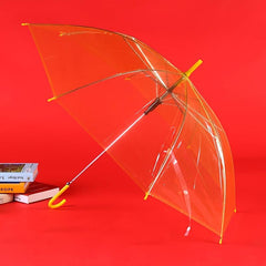 Colorful Transparent Long Handle Umbrella - Windproof & Waterproof