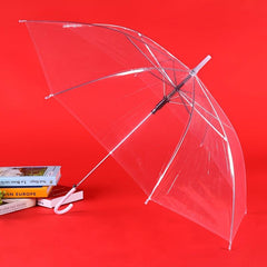 Colorful Transparent Long Handle Umbrella - Windproof & Waterproof