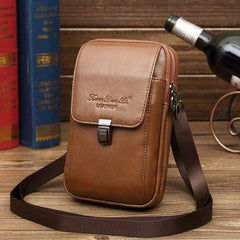 Men's Leather Crossbody Bag 17 78 Cm Cowhide Waist Bag Multifunctional Wear