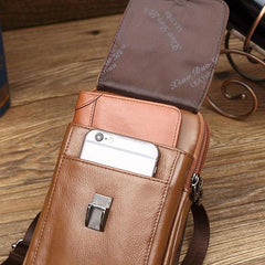 Men's Leather Crossbody Bag 17 78 Cm Cowhide Waist Bag Multifunctional Wear