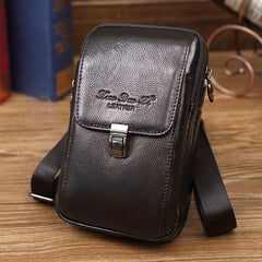 Men's Leather Crossbody Bag 17 78 Cm Cowhide Waist Bag Multifunctional Wear