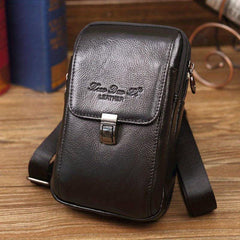 Men's Leather Crossbody Bag 17 78 Cm Cowhide Waist Bag Multifunctional Wear