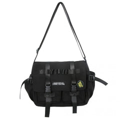 Men's Casual Messenger Bag With Pins Ripstop Water Resistant Crossbody Bag