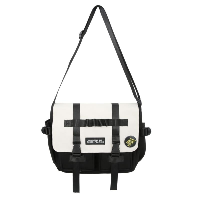 Men's Casual Messenger Bag With Pins Ripstop Water Resistant Crossbody Bag