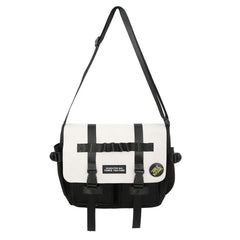 Men's Casual Messenger Bag With Pins Ripstop Water Resistant Crossbody Bag