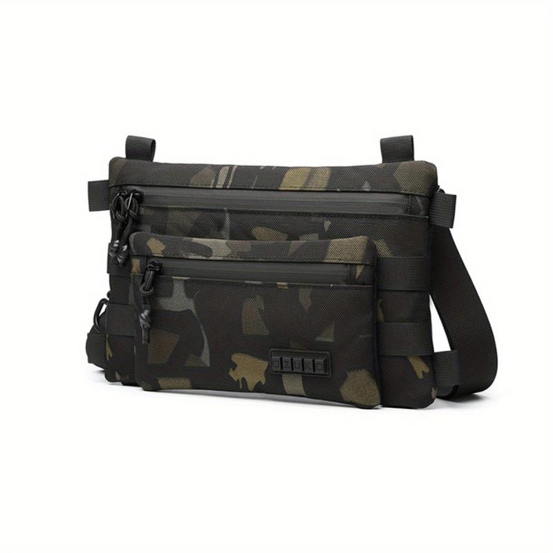 Men's Waterproof Shoulder Bag With Compass Portable Messenger Bag