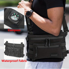 Men's Waterproof Shoulder Bag With Compass Portable Messenger Bag