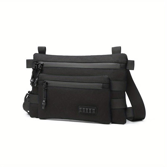 Men's Waterproof Shoulder Bag With Compass Portable Messenger Bag