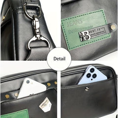 Men's Single Shoulder Bag Square Bag Rivet Decor Crossbody Bag