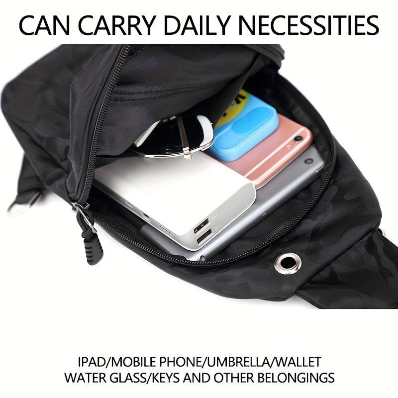 Men's Casual Oxford Cloth Chest Bag Large Capacity Sports Shoulder Bag