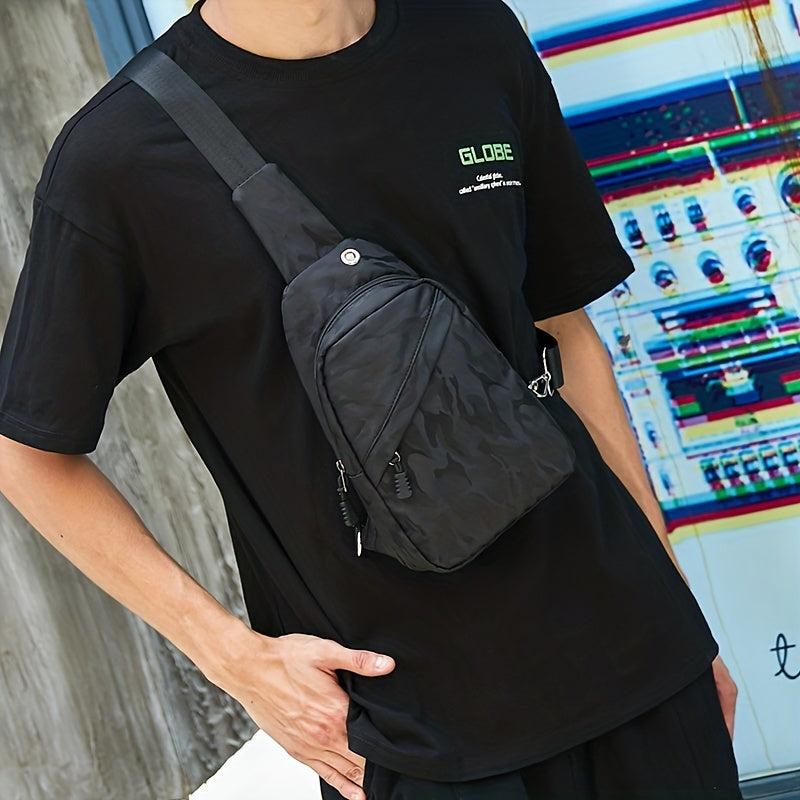 Men's Casual Oxford Cloth Chest Bag Large Capacity Sports Shoulder Bag