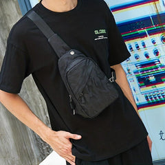 Men's Casual Oxford Cloth Chest Bag Large Capacity Sports Shoulder Bag