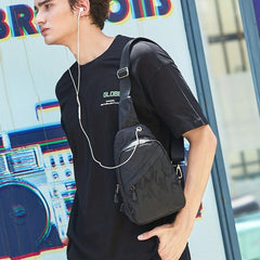 Men's Casual Oxford Cloth Chest Bag Large Capacity Sports Shoulder Bag