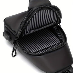 Men's Anti-Theft Crossbody Bag with USB Charging Port