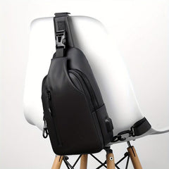 Men's Anti-Theft Crossbody Bag with USB Charging Port