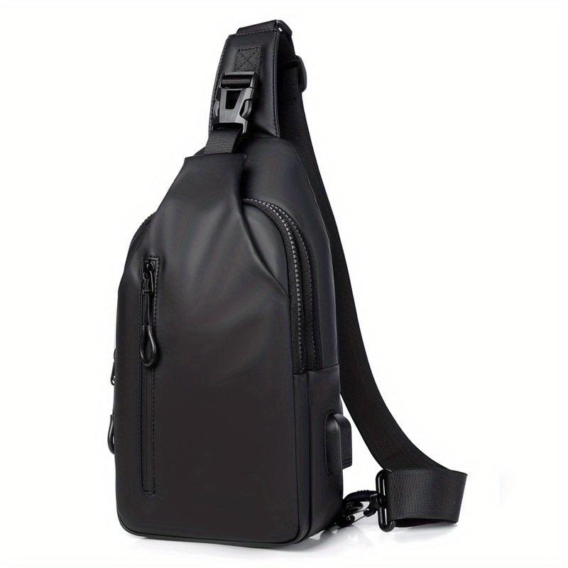 Men's Anti-Theft Crossbody Bag with USB Charging Port