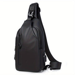 Men's Anti-Theft Crossbody Bag with USB Charging Port