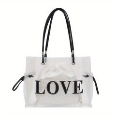 Large Capacity Clear Tote Bag PVC Lightweight Shoulder Bag