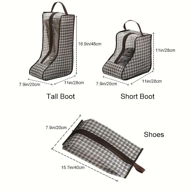 Houndstooth Pattern Shoes Storage Bag Portable Travel Packing Cube
