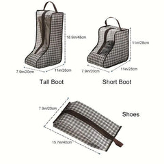 Houndstooth Pattern Shoes Storage Bag Portable Travel Packing Cube