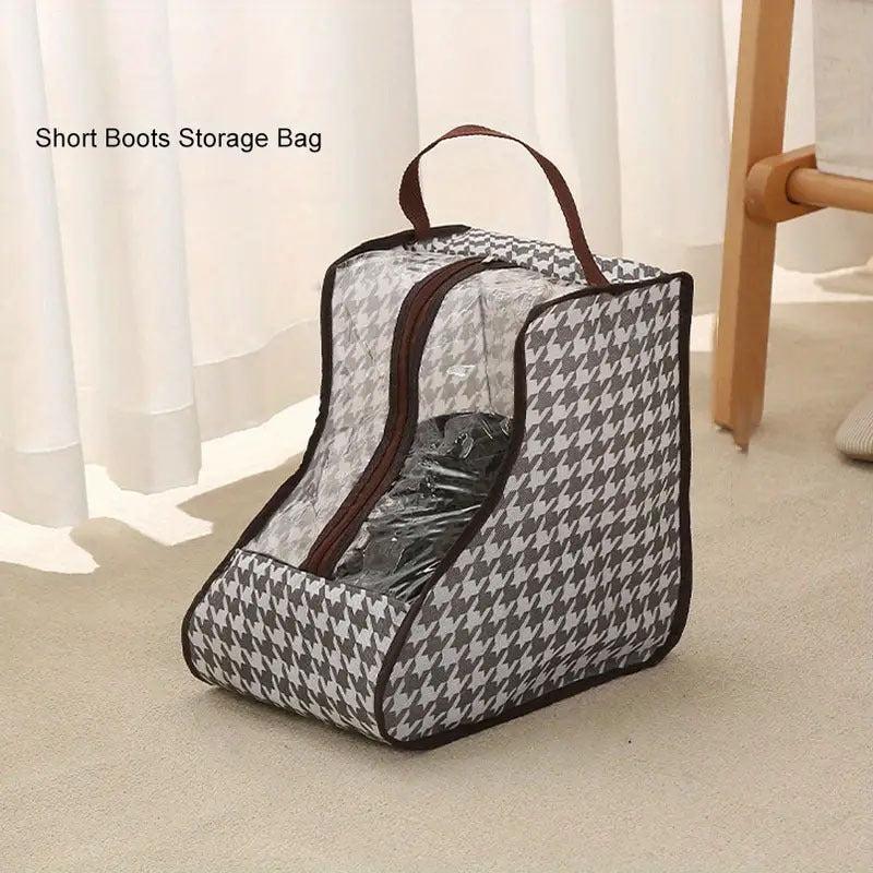 Houndstooth Pattern Shoes Storage Bag Portable Travel Packing Cube