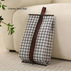 Houndstooth Pattern Shoes Storage Bag Portable Travel Packing Cube