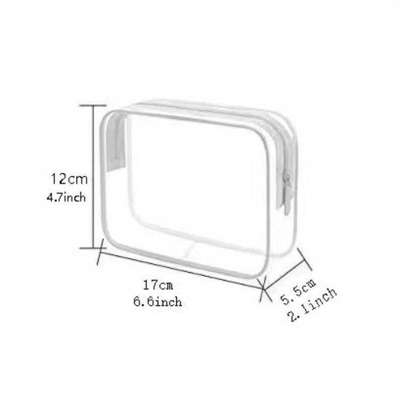 4PCS Transparent Cosmetic Bag Airport Storage Bag Travel Toiletry Bag