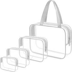 4PCS Transparent Cosmetic Bag Airport Storage Bag Travel Toiletry Bag