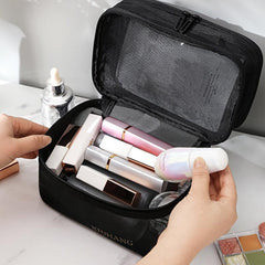 Double Layer Cosmetic Bag Travel Mesh Cosmetic Storage Bag Large Toiletry Bag