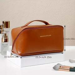 Waterproof Zipper Makeup Storage Bag Portable Handle Durable Cosmetic Bag