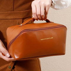 Waterproof Zipper Makeup Storage Bag Portable Handle Durable Cosmetic Bag