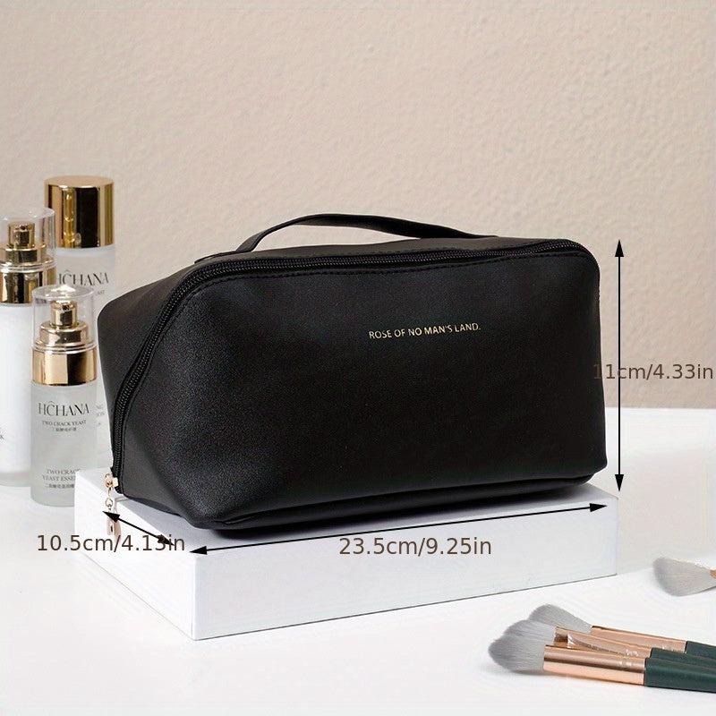 Waterproof Zipper Makeup Storage Bag Portable Handle Durable Cosmetic Bag