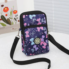 Mini Allover Print Phone Arm Bag Zipper Durable Nylon Shoulder Bag